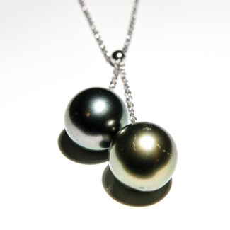 Collier - 2 Perles de Tahiti