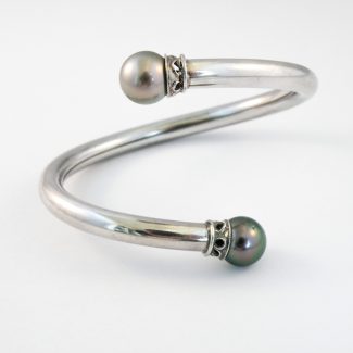 Bracelet Spirale - 2 Perles de Tahiti